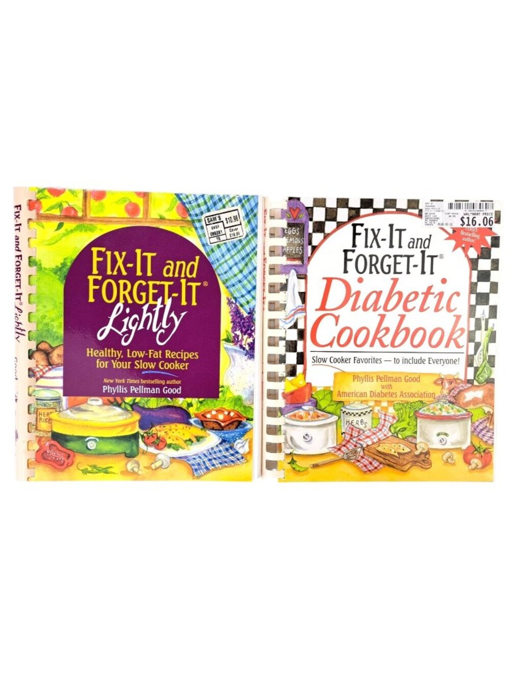 Fix-It And Forget-It Lightly & Diabetic Slow Cooker Cookbooks By Good Lot Of 2